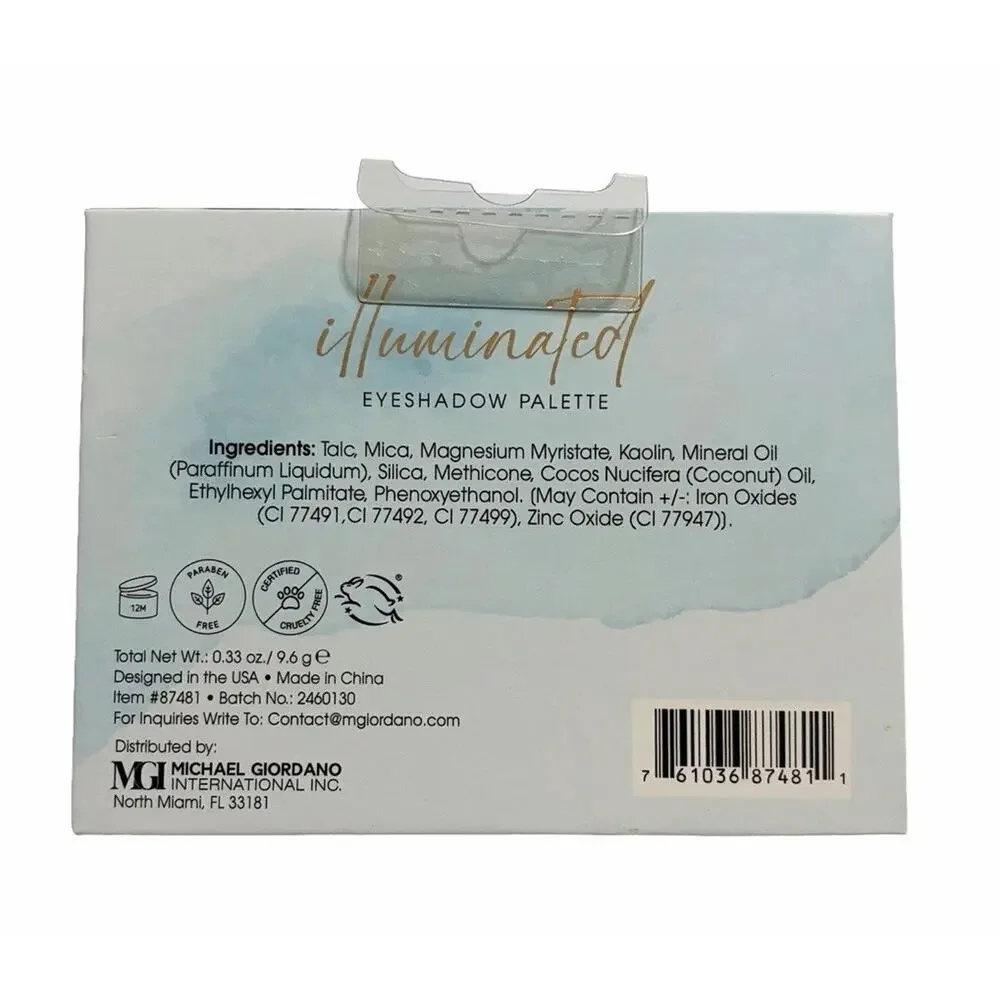Giordano Colors Illuminated Eyeshadow Palette 6 Neutral Shimmer Matte Shades